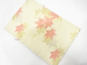 未使用品　紗　紅葉模様織り出し　名古屋帯
